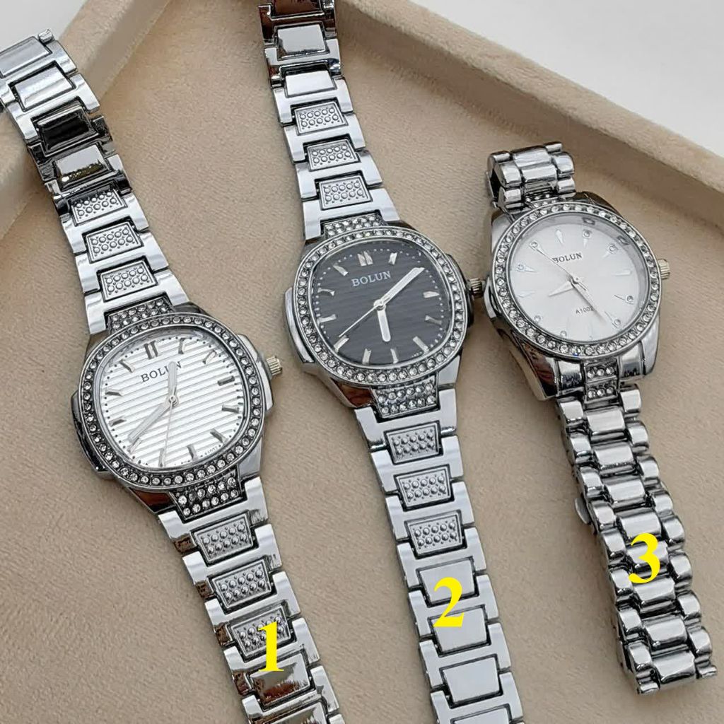 ساعت BOLUN بند فلزی نگین دار کد 2961 - خرید آنلاین از گالری آداس